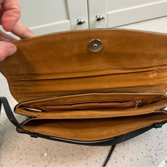 ELANO Durabilt Handbag Made in Vancouver Black Grey Leather, Suede Lining - Picture 8 of 15